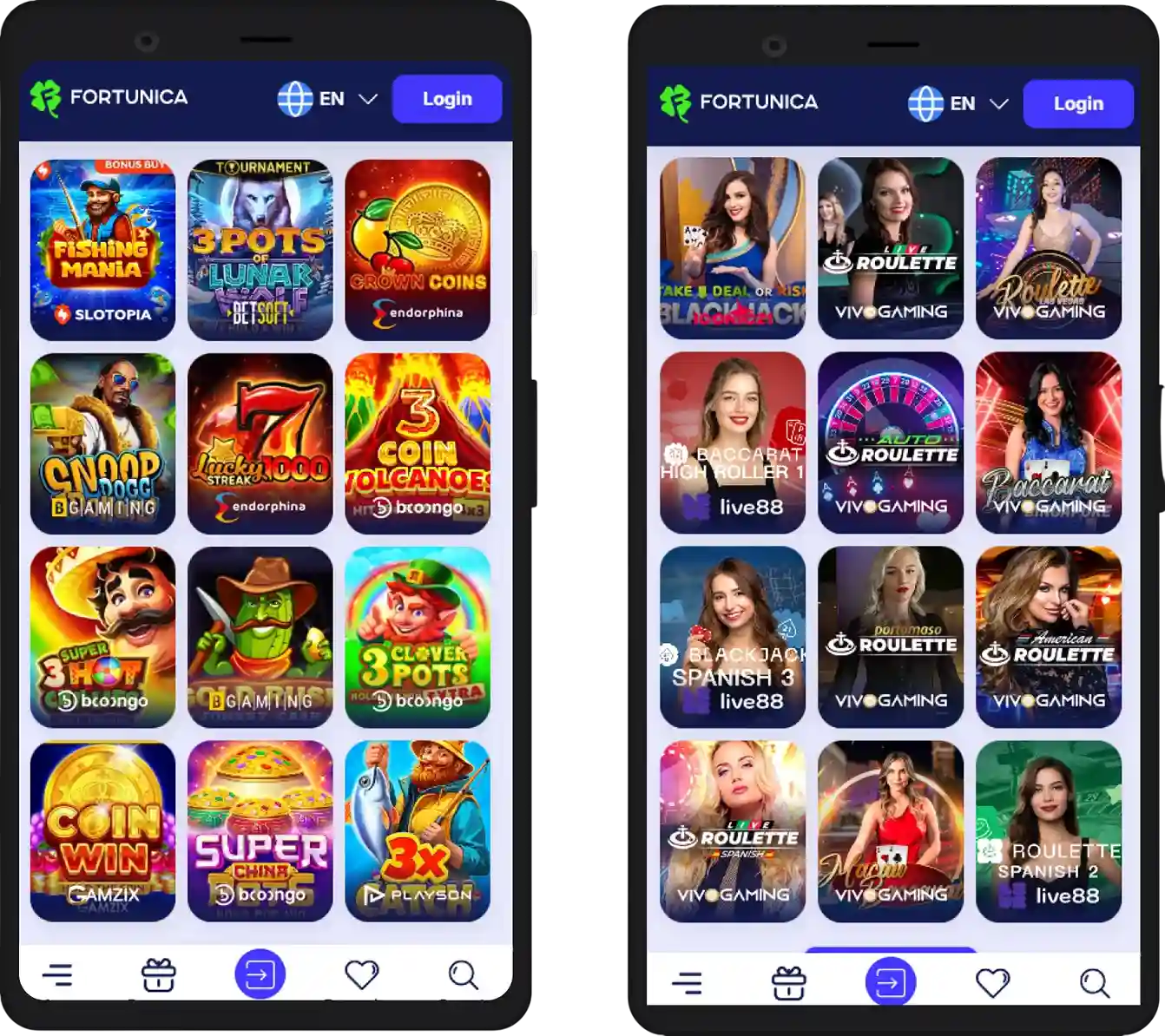 Fortunica Casino mobiele versie – spelen op smartphone